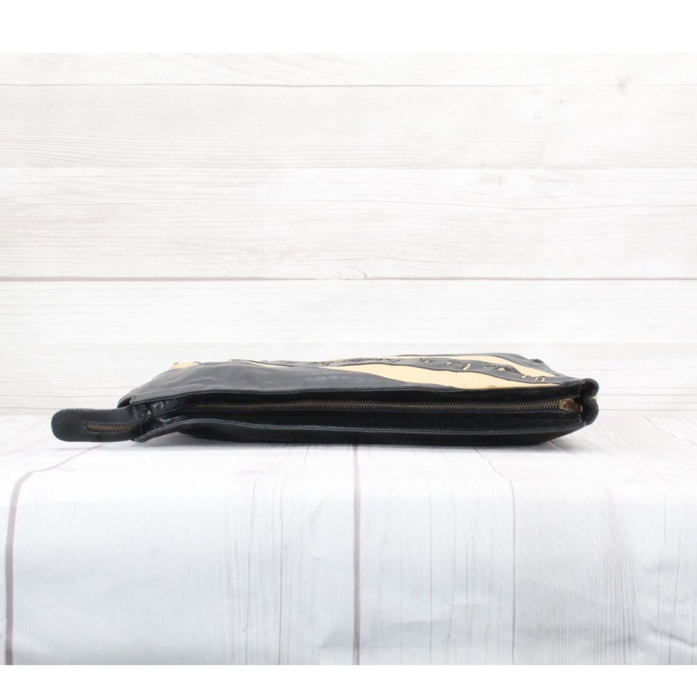 Valentino by Mario Valentino Black Soft Leather Zipper Clutch Bag - Picture 3 of 8